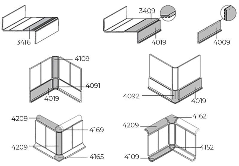 Desenhos das peças especiais e suas combinações